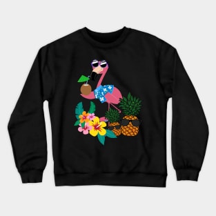 Cool Flamingo Pineapple Tropical Summer Crewneck Sweatshirt